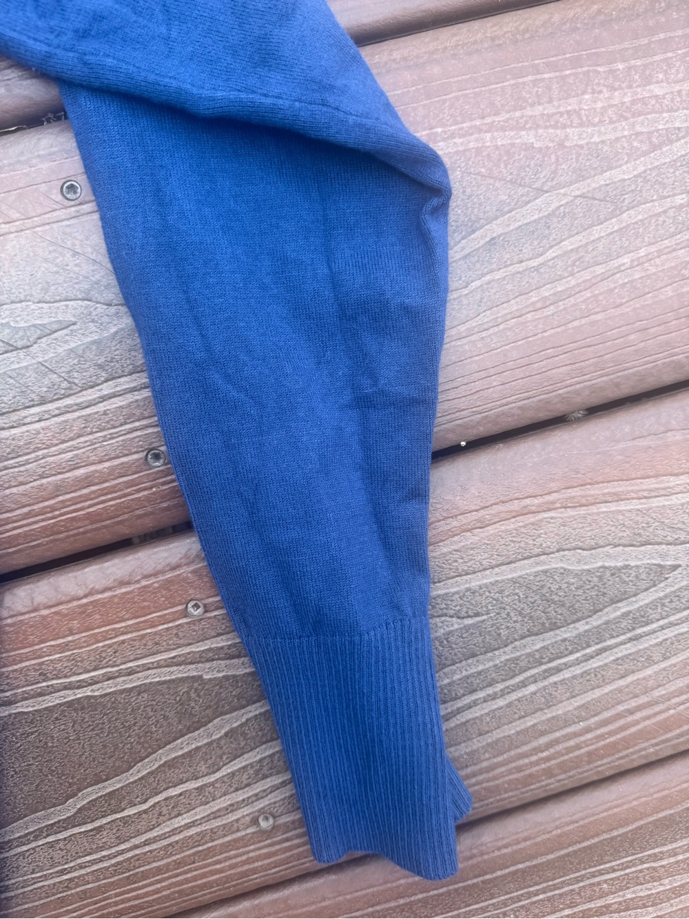 Woman’s Blue Button-Front Crewneck Cardigan - Picture 11 of 12
